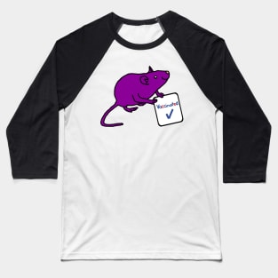 Cute Rat with Vaccinated Sign Baseball T-Shirt